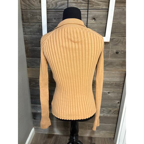 CAbi Tan Ribbed Zip-Up Cardigan - Picture 8 of 10